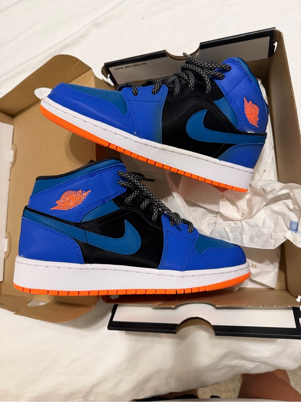 Jordan Kids' Blue, Teal & Orange Mid-Top Sneakers